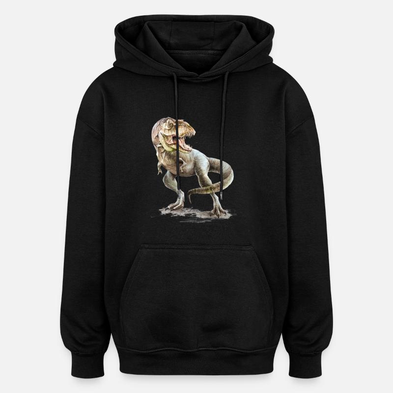 T-Rex - Oversized Unisex Hoodie - Schwarz