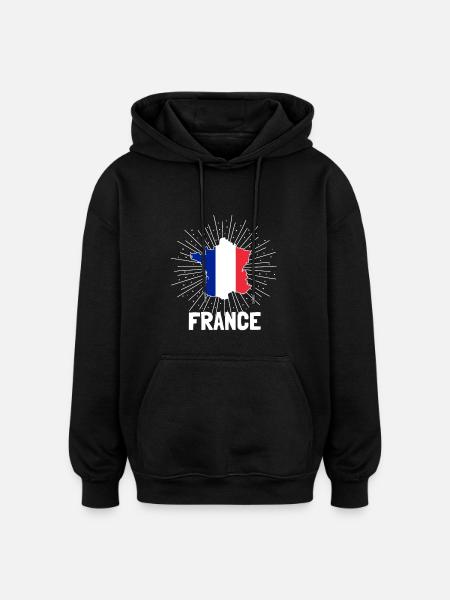 Frankreich - Oversized Unisex Hoodie - Schwarz