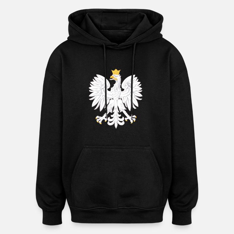 Polska Adler - Sweat à capuche oversize unisexe - noir
