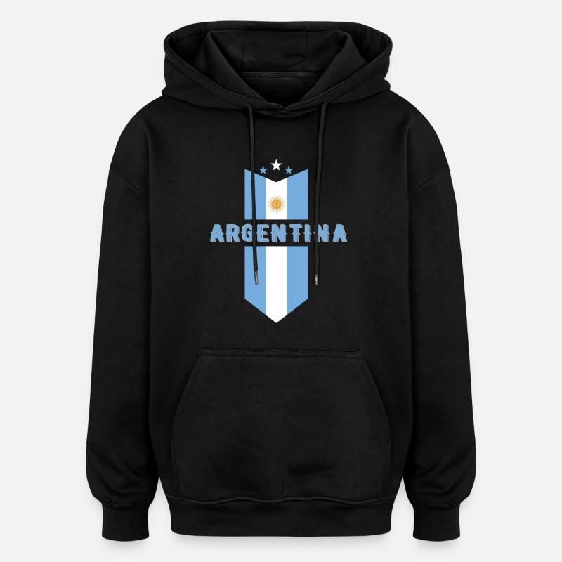  Argentine Fan Cadeau - Sweat à capuche oversize unisexe - noir