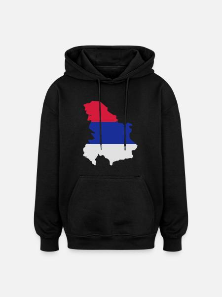 Serbia - Oversized Unisex Hoodie - black