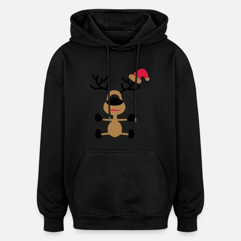 Noël - Sweat à capuche oversize unisexe - noir