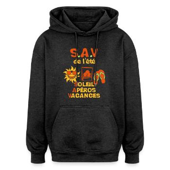 aperos Sonne Urlaub sav Alkohol Zunge - Oversized Unisex Hoodie - Anthrazit - Vorne - Noah (186cm)