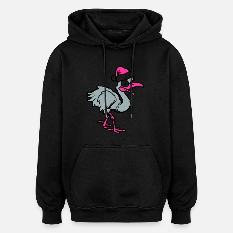 strauß comic weihnachten - Oversized Unisex Hoodie - Schwarz