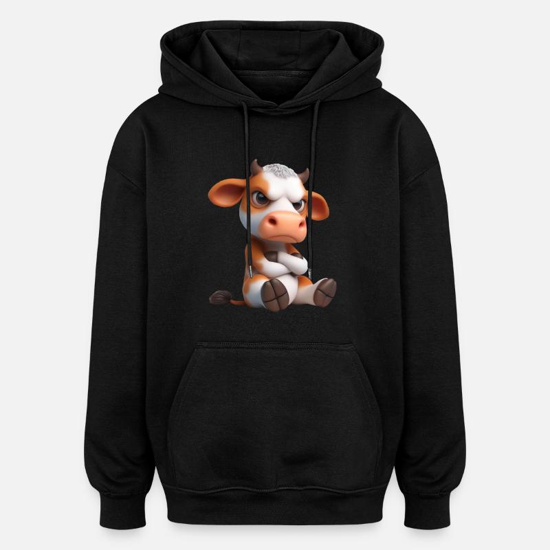 Kuh grimmig 3 - Oversized Unisex Hoodie - Schwarz