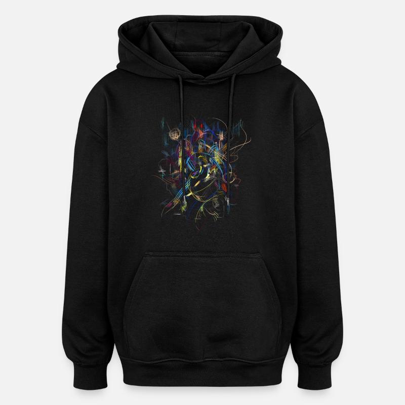 abstrakt - Oversized Unisex Hoodie - Schwarz
