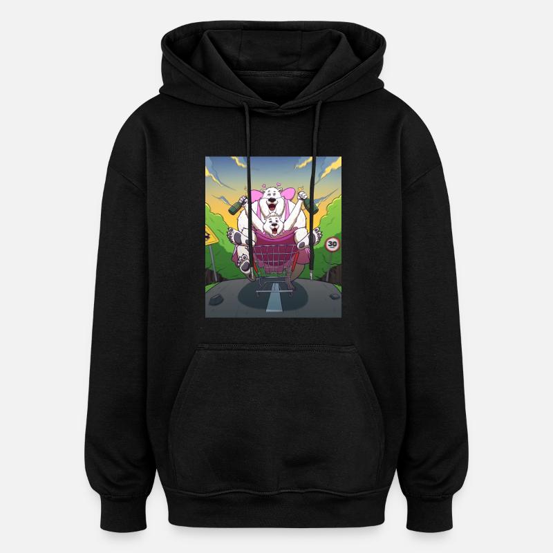Tipsy Bears - Oversized Unisex Hoodie - Schwarz