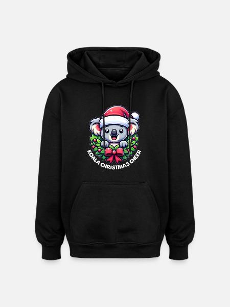 Koala de Noël - Sweat à capuche oversize unisexe - noir