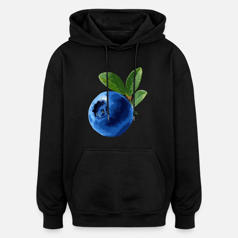 Blaubeere - Oversized Unisex Hoodie - Schwarz