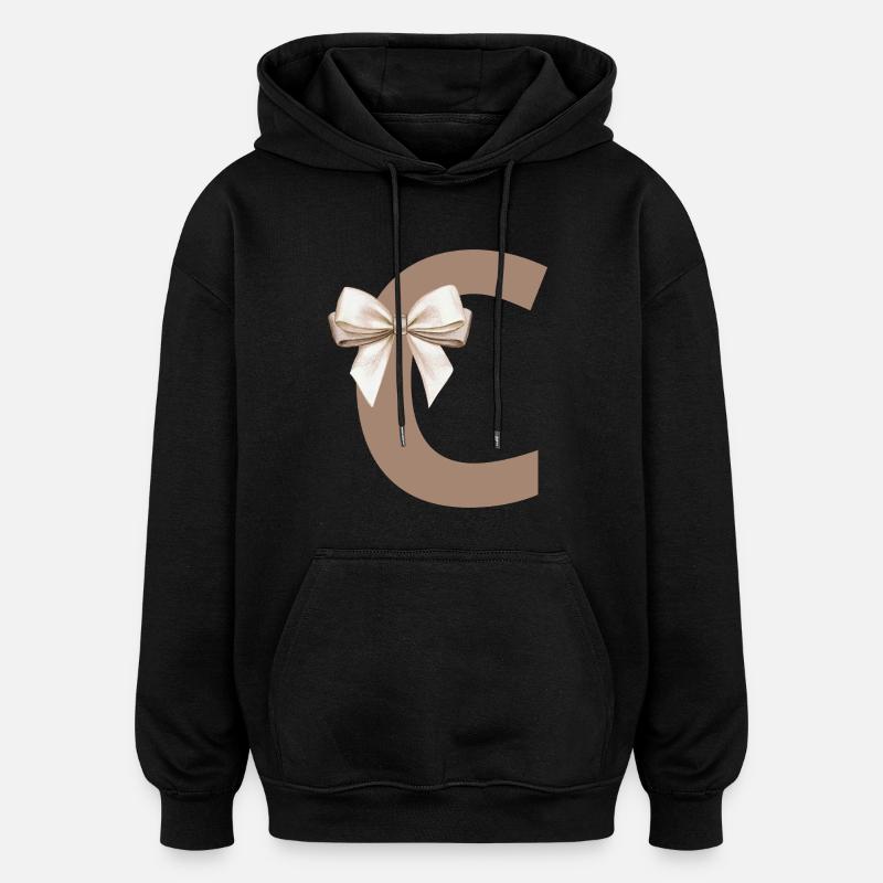 Lettre C Nœud - Sweat à capuche oversize unisexe - noir