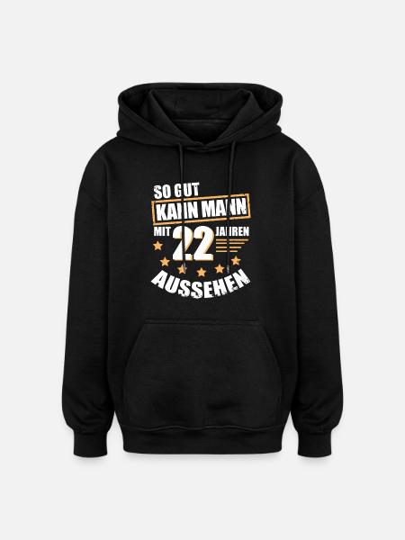 22 22. Geburtstag Geschenk für den Mann - Oversized Unisex Hoodie - Schwarz