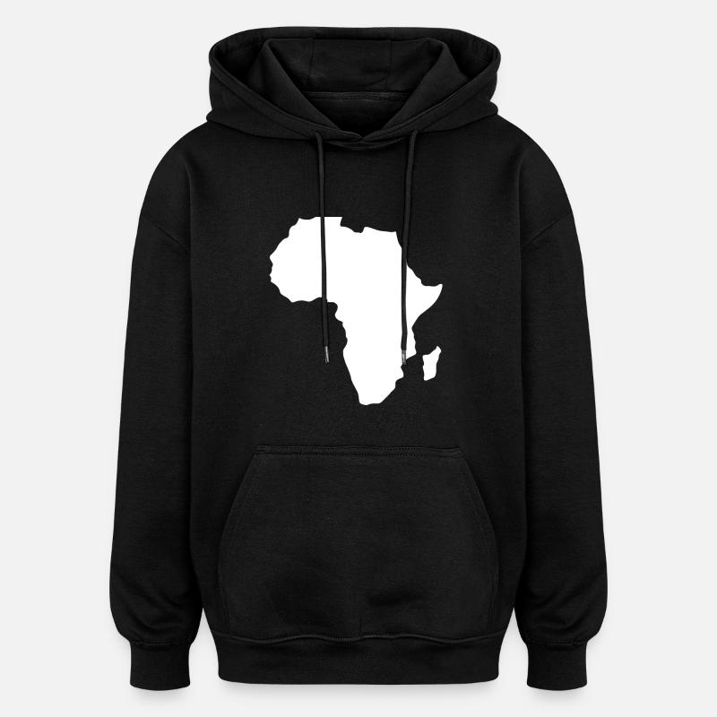 Africa continent map white - Oversized Unisex Hoodie - black