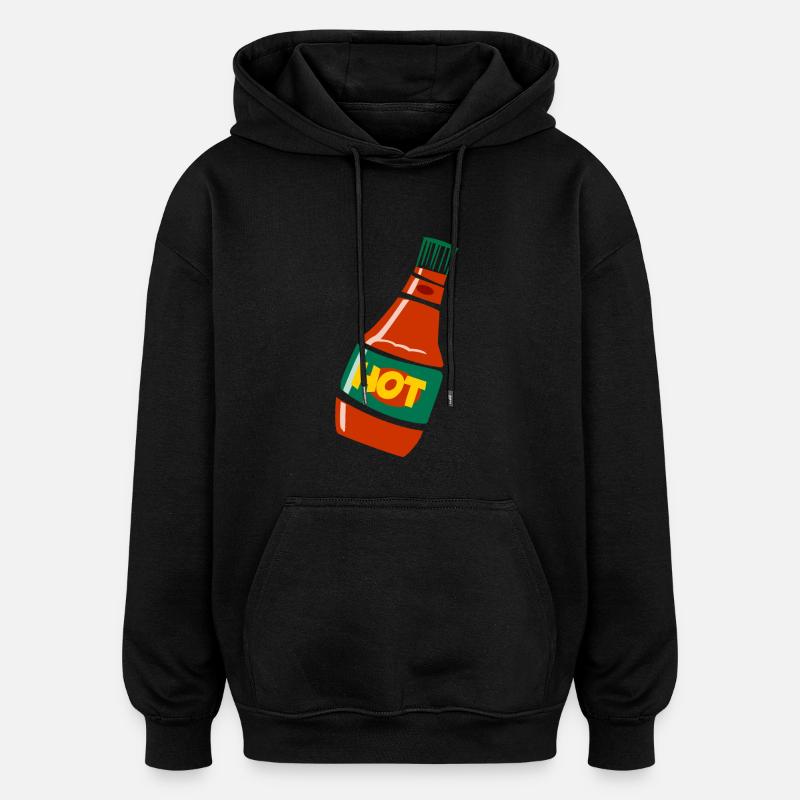 Hot sauce - grilling and barbeque - Oversized Unisex Hoodie - black