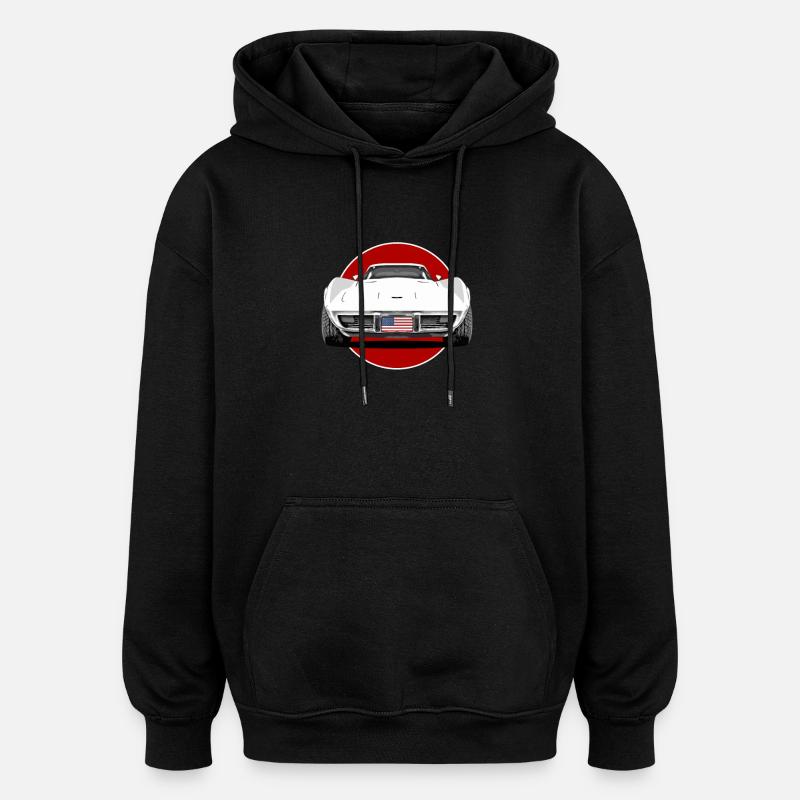 Vraie muscle car américaine - Sweat à capuche oversize unisexe - noir