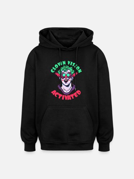 Clown view activated - Oversized Unisex Hoodie - black