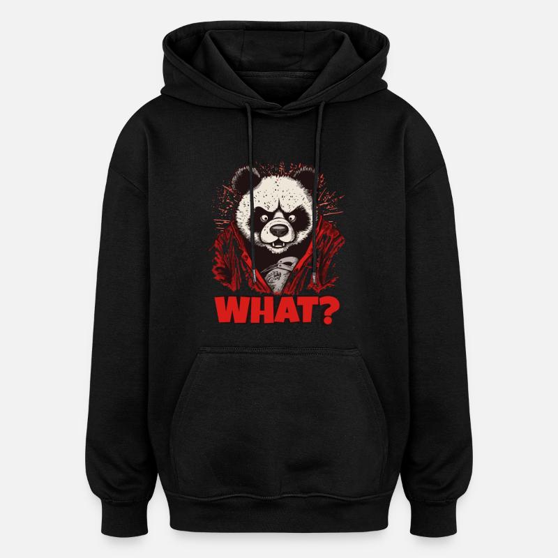 Wütender Pandabär - Oversized Unisex Hoodie - Schwarz