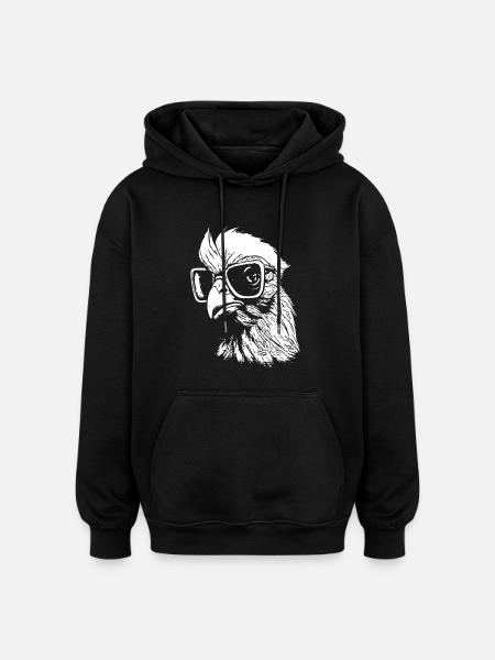 intelligent chicken - Oversized Unisex Hoodie - black