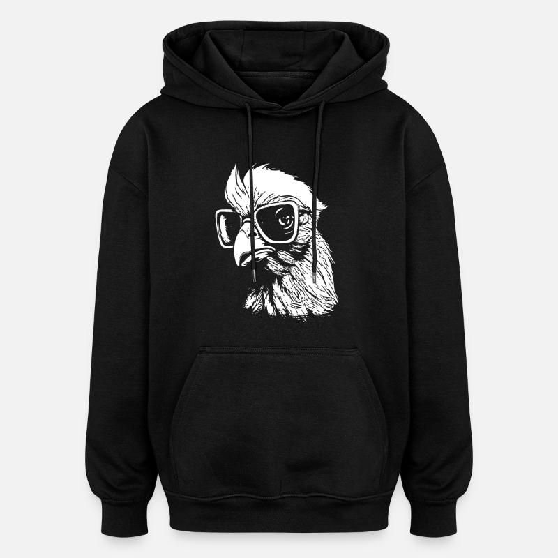 Poulet intelligent - Sweat à capuche oversize unisexe - noir