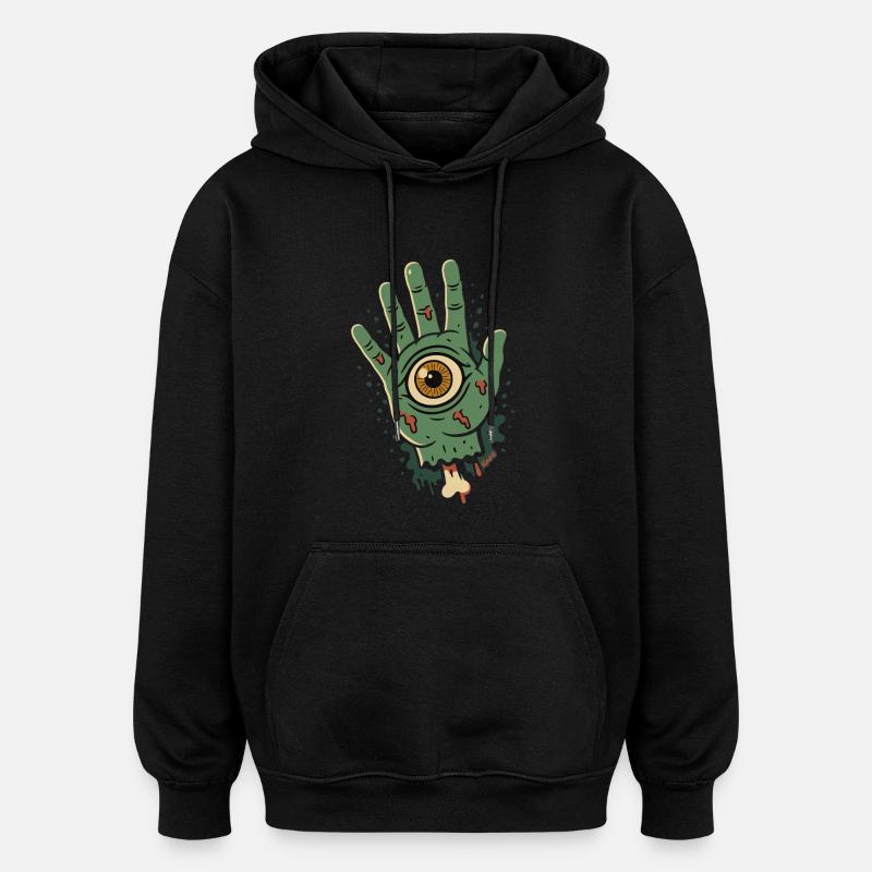 Zombie hand with an eye - Oversized Unisex Hoodie - black