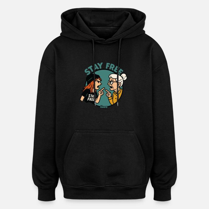 Stay Free: Generations in dispute - Oversized Unisex Hoodie - black
