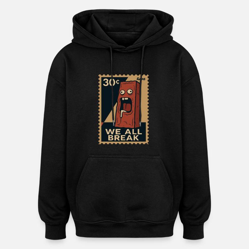 Emo Brick – Stamp of Overwhelm - Oversized Unisex Hoodie - black