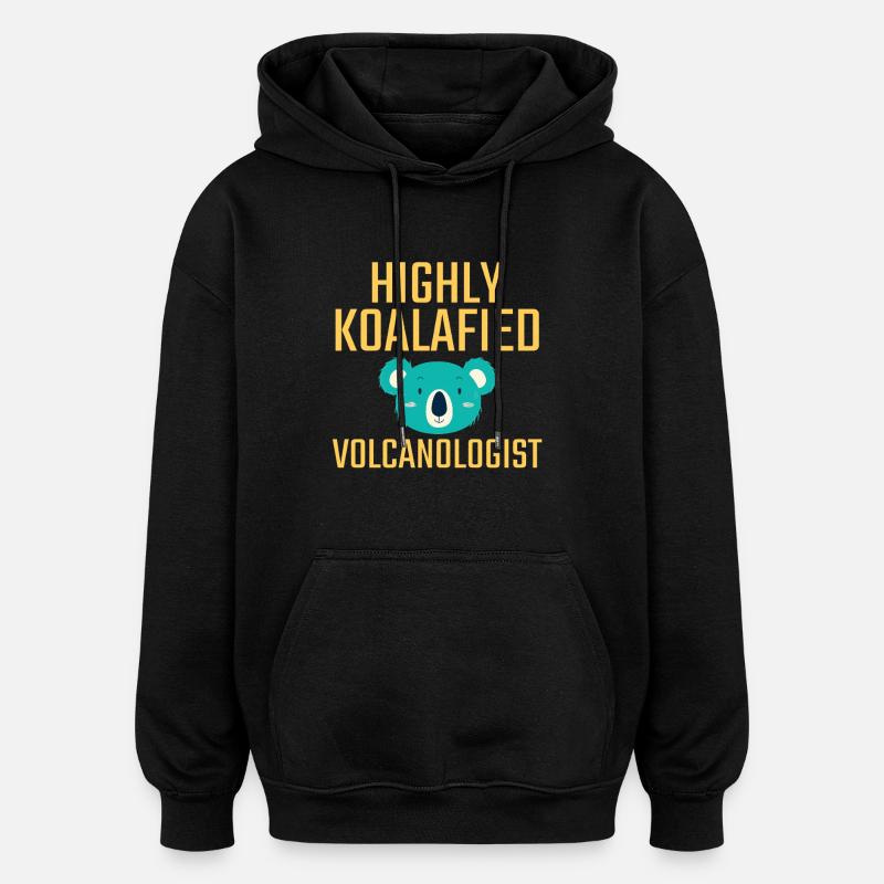 Volcanologue Koalafied Volcanologie - Sweat à capuche oversize unisexe - noir