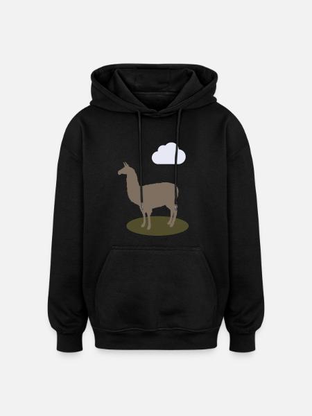 lama - Oversized Unisex Hoodie - black