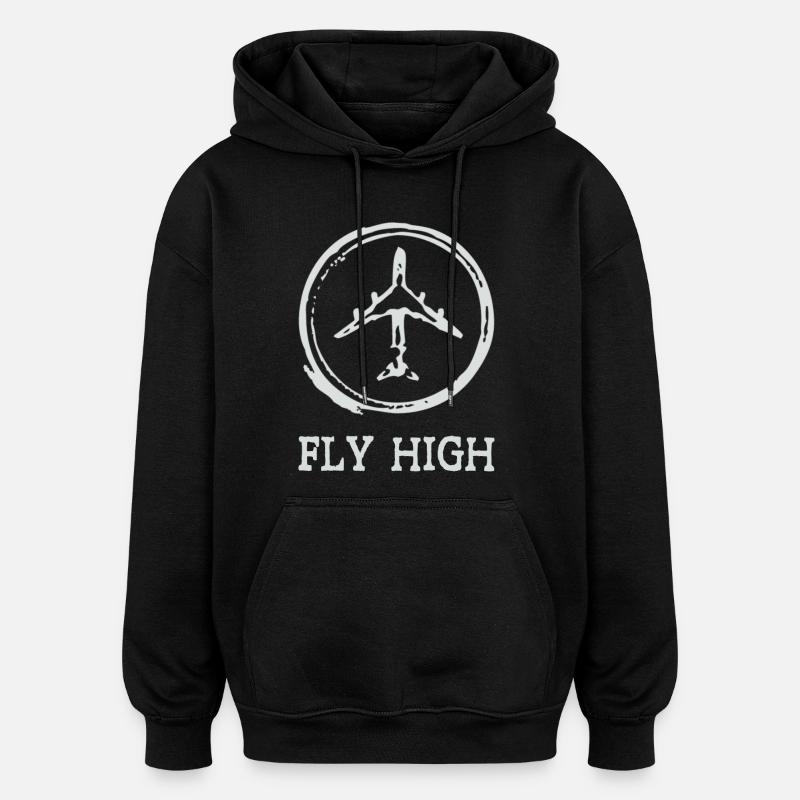Airplane - Oversized Unisex Hoodie - black