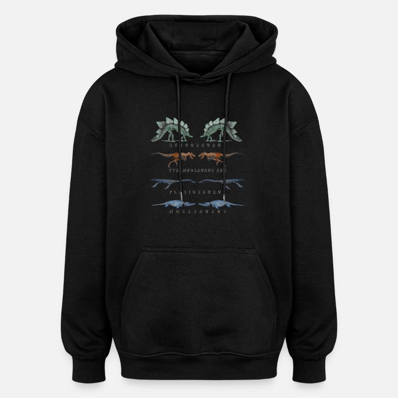 Dinosaurier-Skelett - Oversized Unisex Hoodie - Schwarz