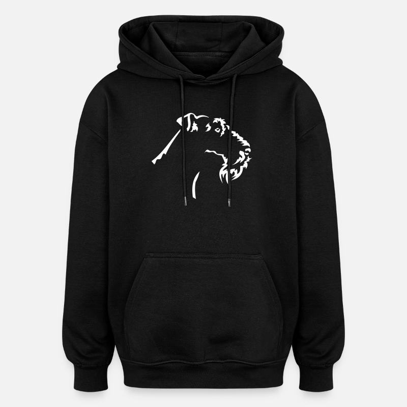Foxterrier Kopf "Black Edition" - Oversized Unisex Hoodie - Schwarz