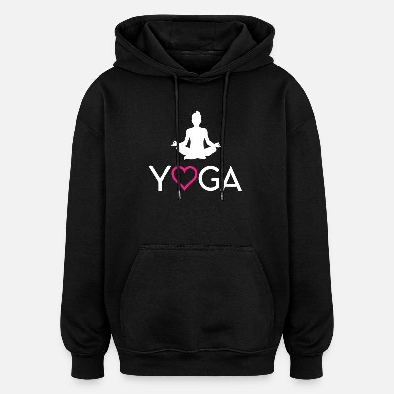 Yoga - Sweat à capuche oversize unisexe - noir