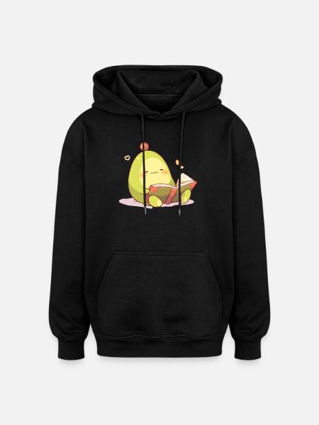 Avocado Leseheld – Kuschelnde Buchzeit - Oversized Unisex Hoodie - Schwarz