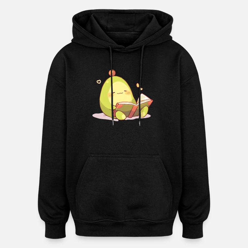 Avocado Leseheld – Kuschelnde Buchzeit - Oversized Unisex Hoodie - Schwarz