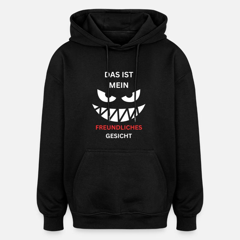 Freundliches Gesicht Grinsen - Oversized Unisex Hoodie - Schwarz