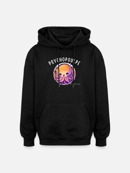 Psyche Rainbow Octopus - Oversized Unisex Hoodie - black