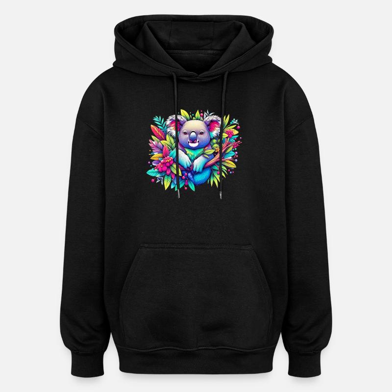 Koala - Sweat à capuche oversize unisexe - noir