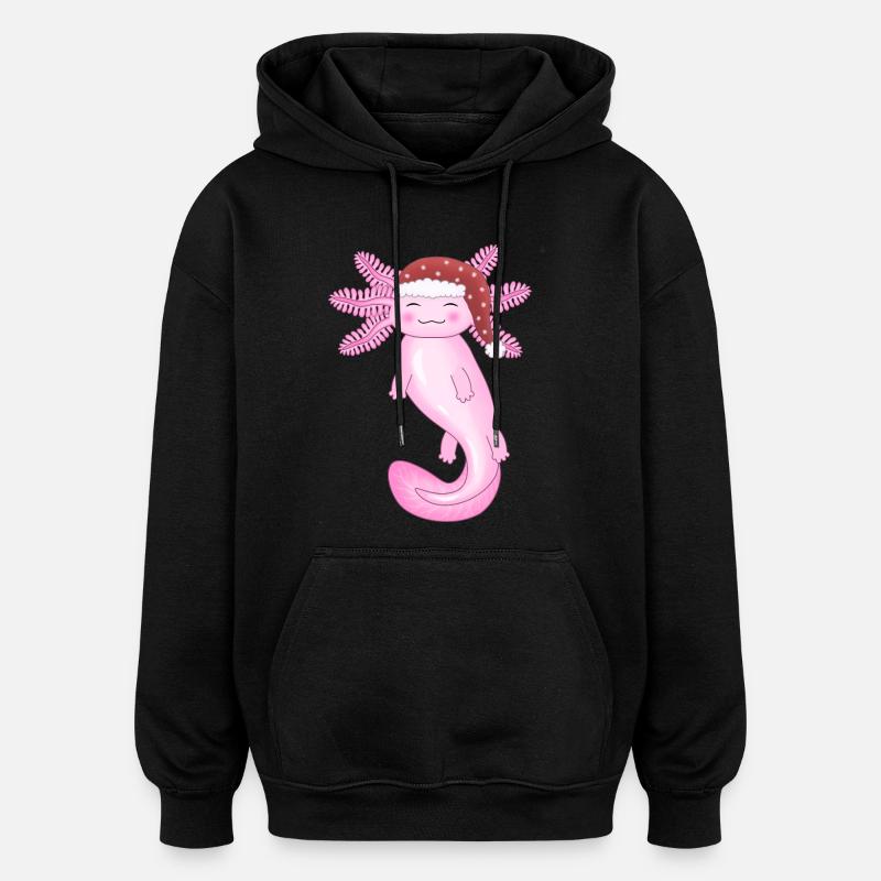 Mignon axolotl de Noël - Sweat à capuche oversize unisexe - noir