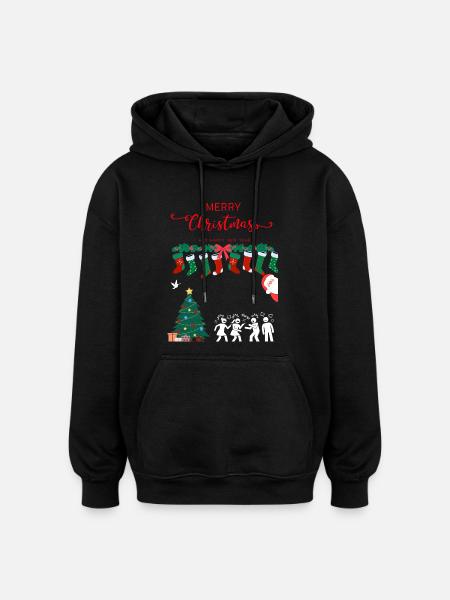 Merry Christmas - Oversized Unisex Hoodie - black