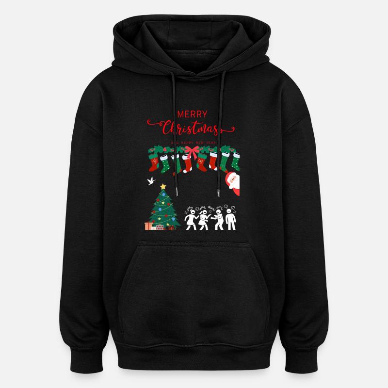 Joyeux Noël - Sweat à capuche oversize unisexe - noir