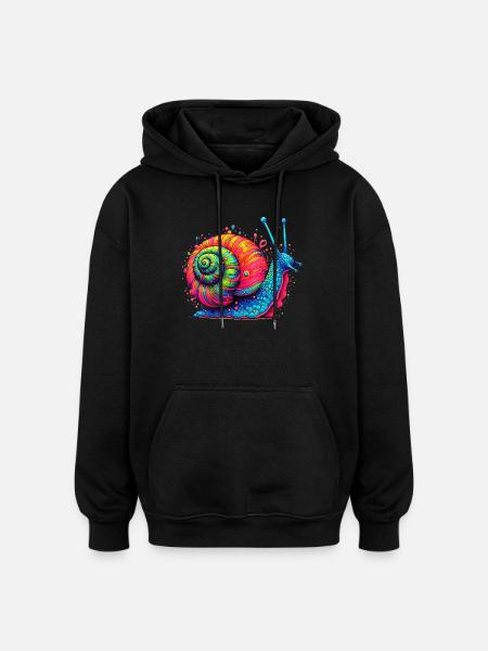 Snail - Oversized Unisex Hoodie - black