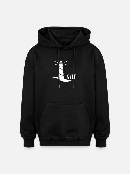 Lighthouse Sylt (white) - Oversized Unisex Hoodie - black