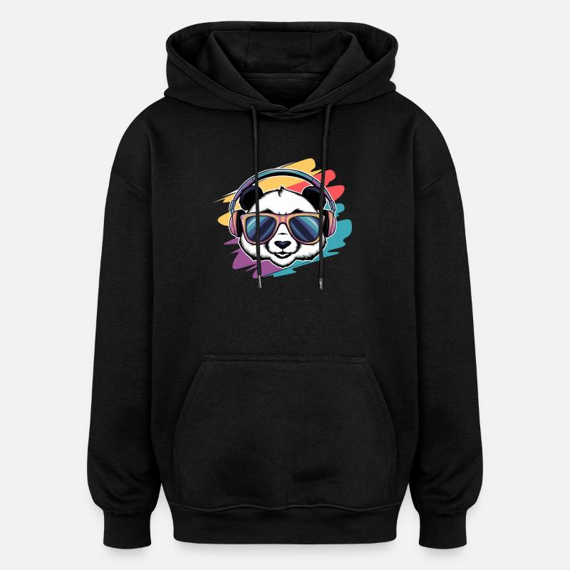 Ambiance Panda Cool - Sweat à capuche oversize unisexe - noir