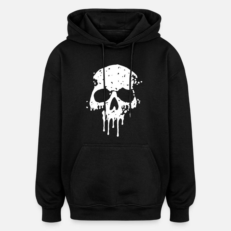 Graffiti Skull - Oversized Unisex Hoodie - black