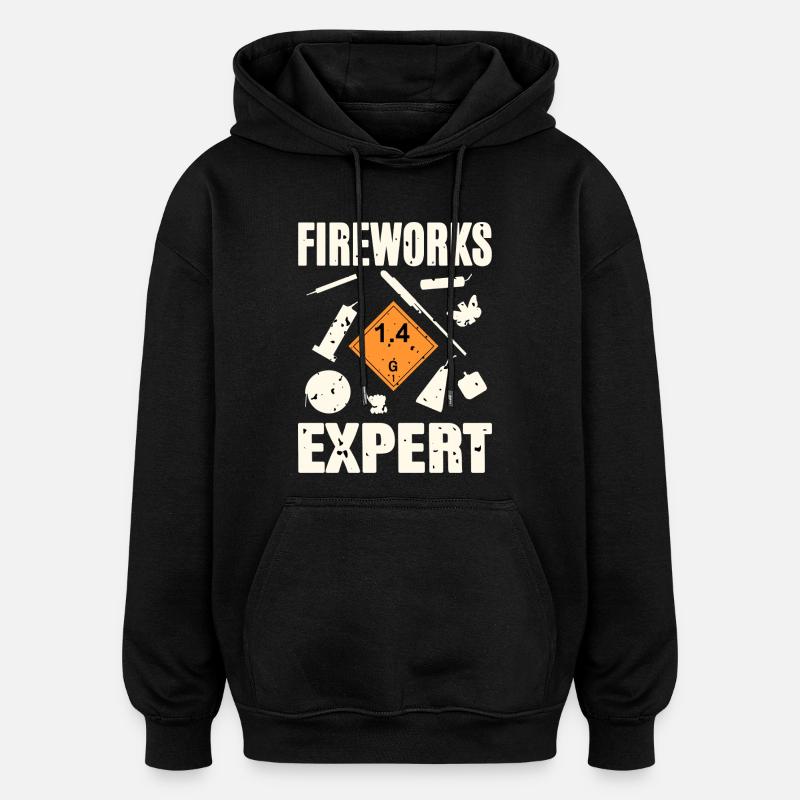 Fireworks Expert - Oversized Unisex Hoodie - Schwarz
