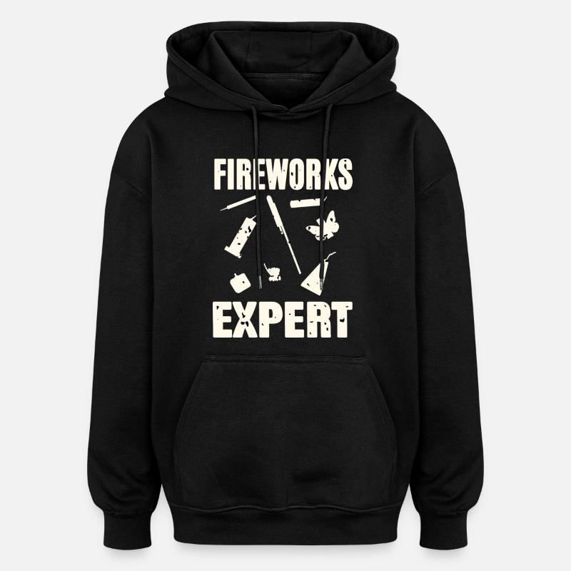Feu d’artifice - Sweat à capuche oversize unisexe - noir