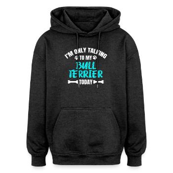 Bull Terrier Bullterrier - Oversized Unisex Hoodie - Anthrazit - Vorne - Noah (186cm)