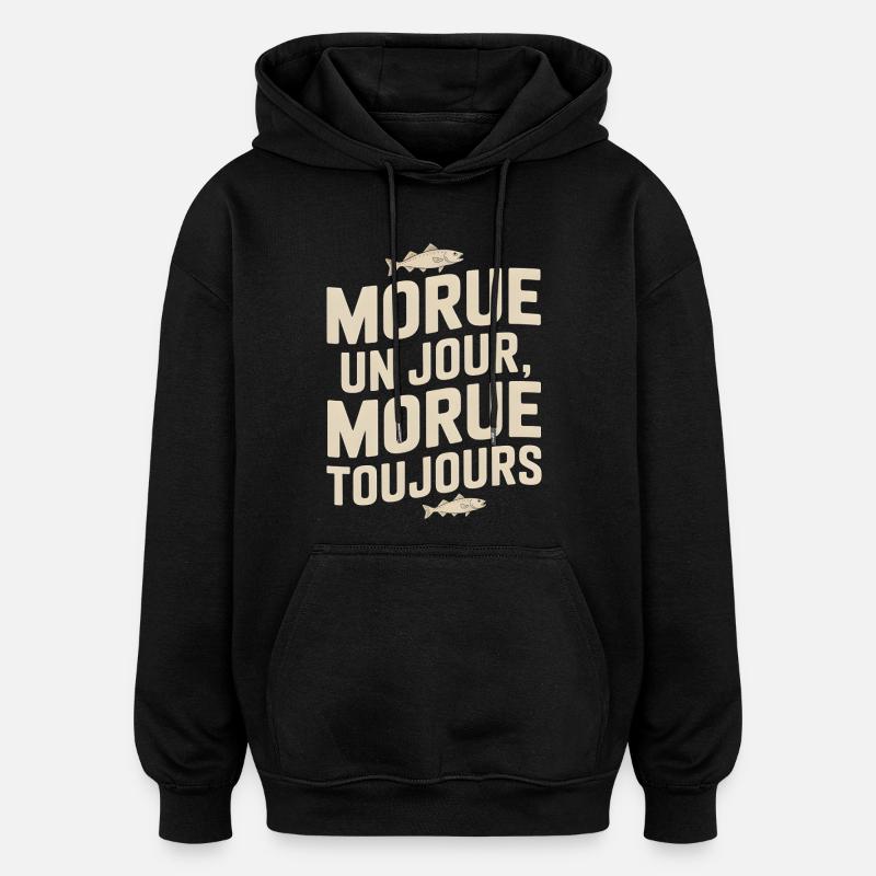 Einmal Kabeljau Kabeljau - Oversized Unisex Hoodie - Schwarz