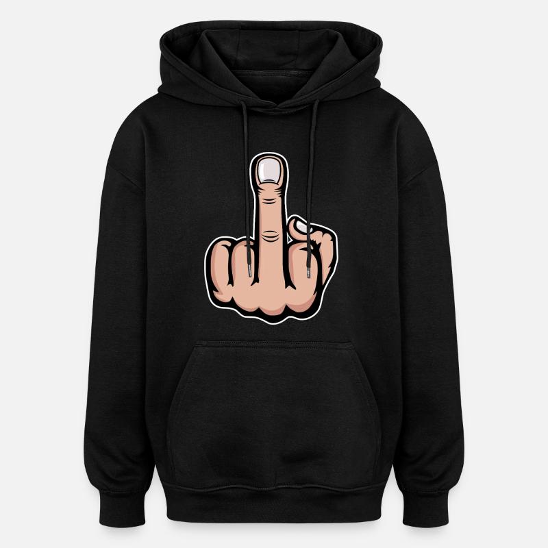 Mittelfinger Stinkefinger Design - Oversized Unisex Hoodie - Schwarz