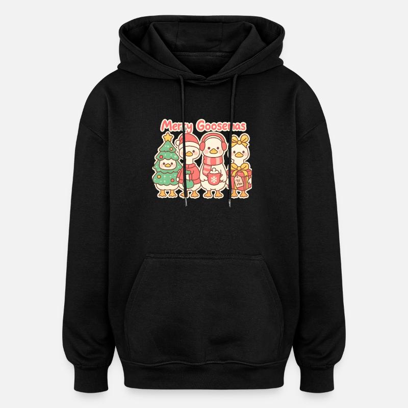 Merry Goosemas Trio, Ducklins - Oversized Unisex Hoodie - black