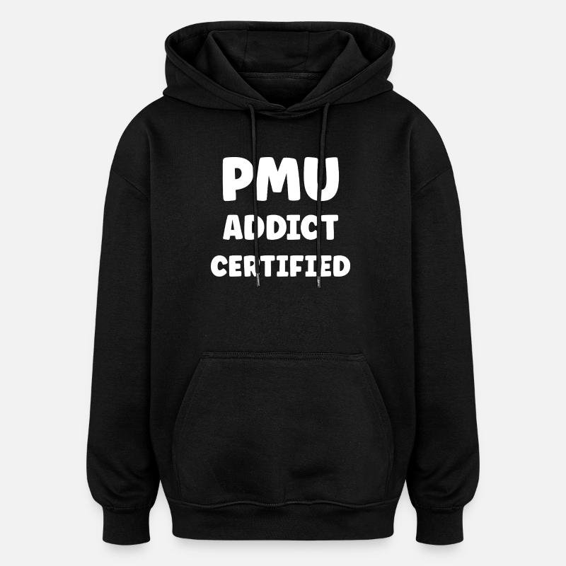 Humour PMU - Sweat à capuche oversize unisexe - noir